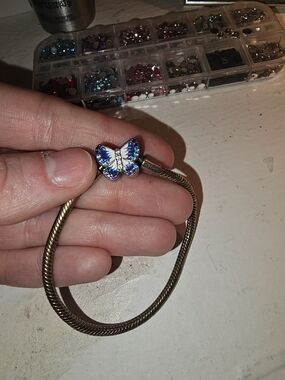 Blue Butterfly Charm Bracelet - Women's Jewelry Pandora